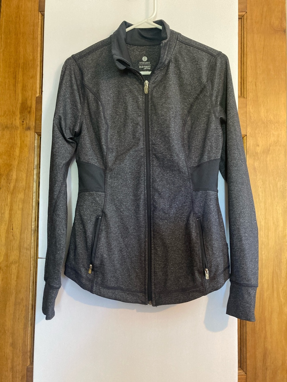 Old Navy Active Fitted Women's Heather Charcoal Full-Zip Jacket